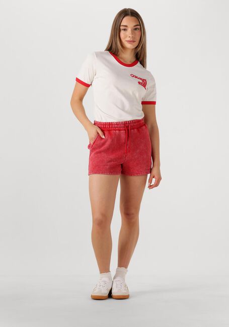 COLOURFUL REBEL T-shirt LOGO WAVE RINGER BOXY TEE en rouge - large
