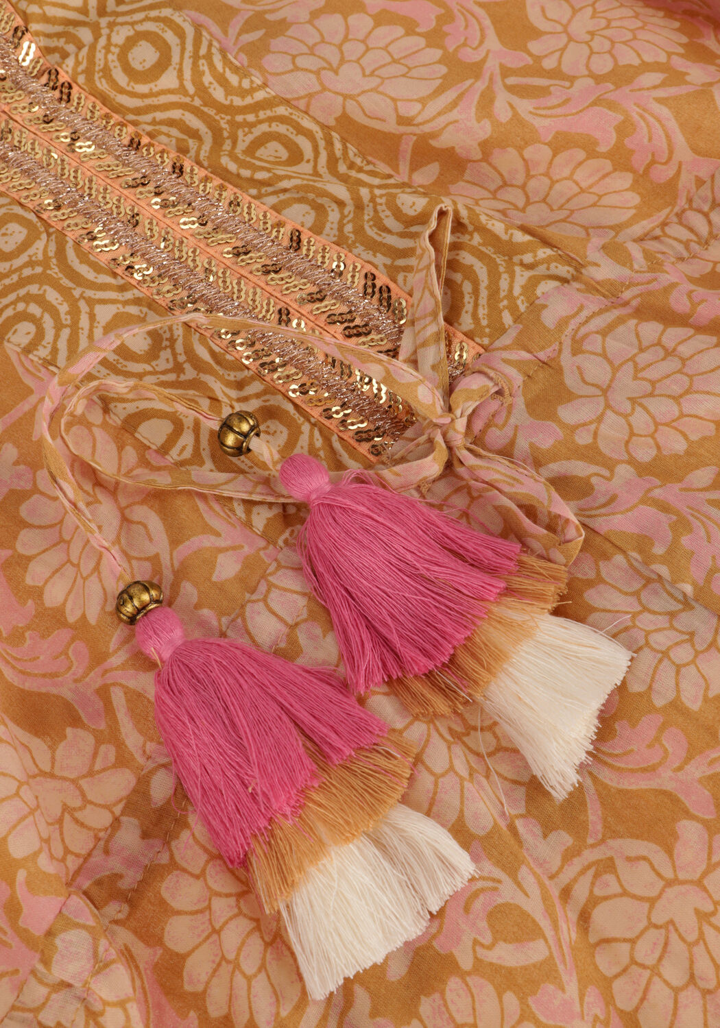 SUMMUM Robe maxi DRESS BLOCKPRINT en camel - large