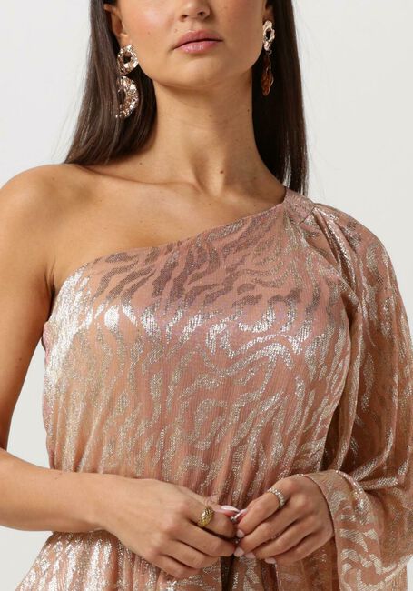 Roze ACCESS Maxi jurk SHIMMERY ONE-SHOULDER ANIMAL PRINT - large