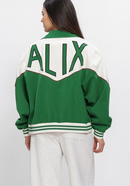 ALIX THE LABEL Jack LADIES WOVEN COLOURBLOCKING BOMBER en vert - large