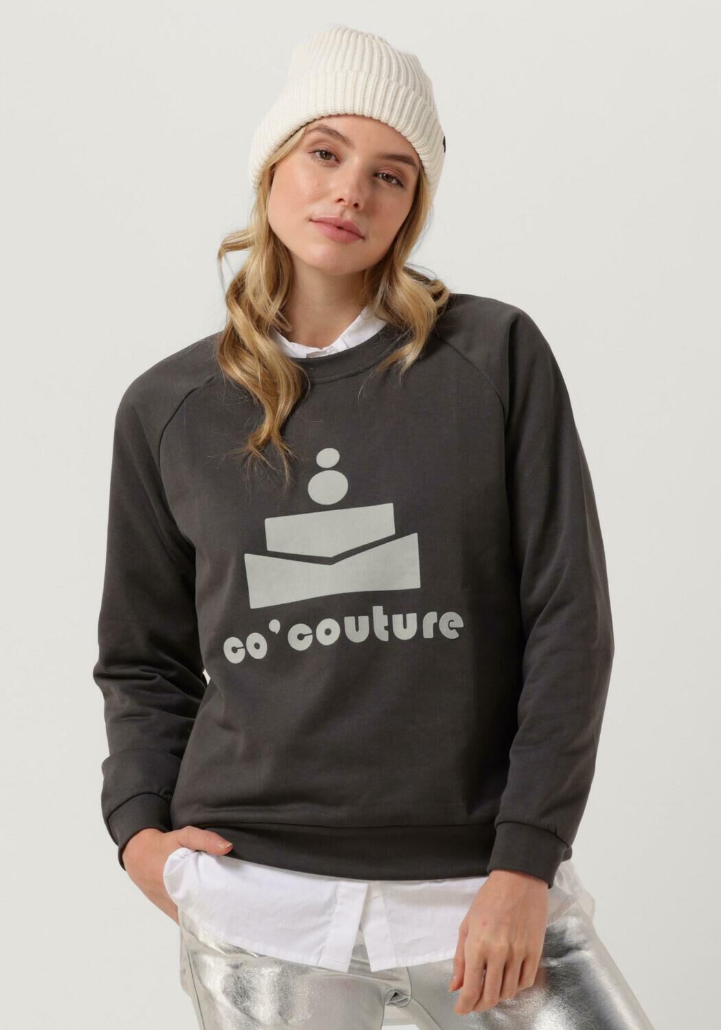 Donkergrijze CO COUTURE Trui NEW COCO FLOC SWEAT Omoda