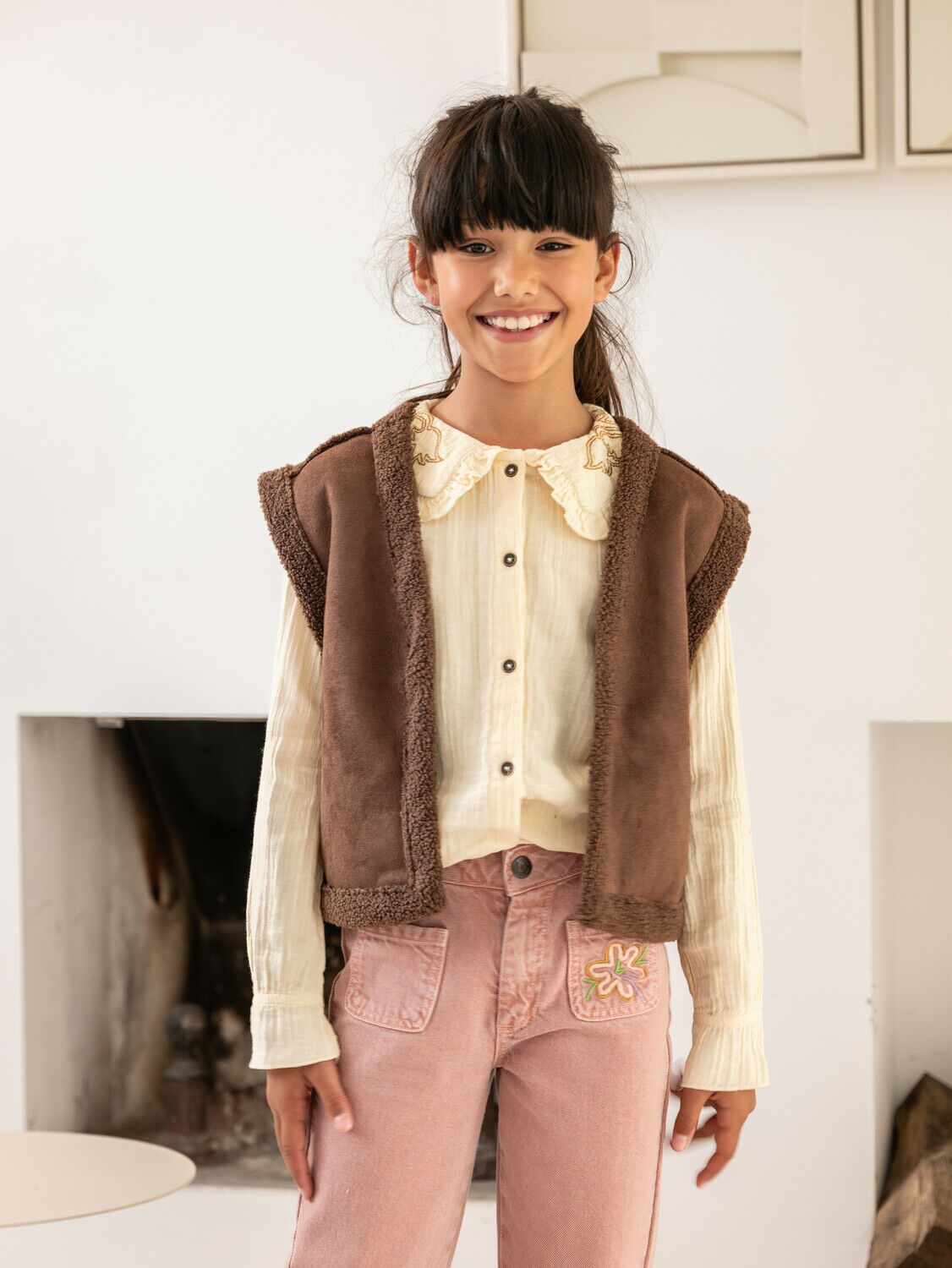 LIKE FLO Gilet BONDED TEDDY GILLET en marron - large