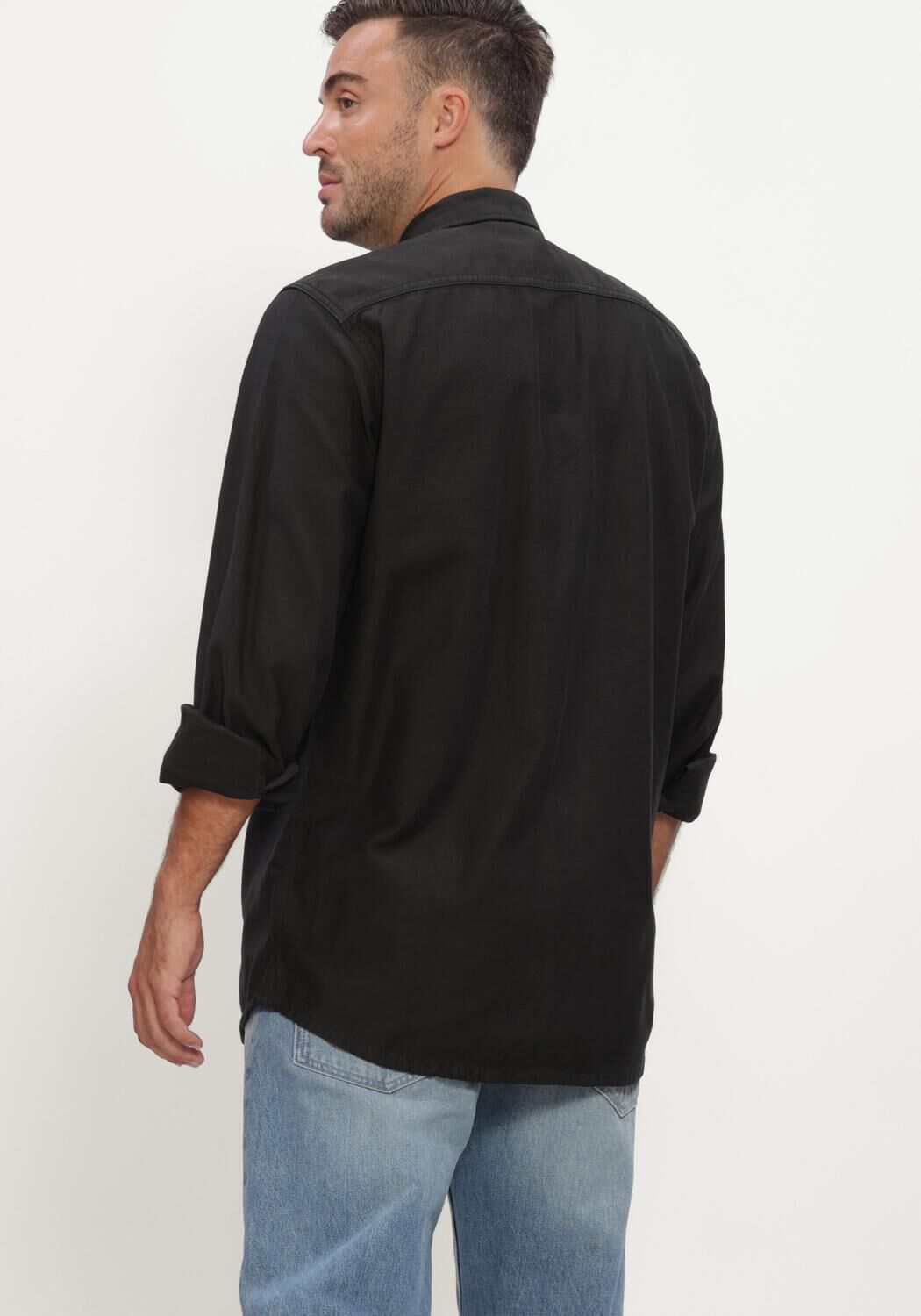 Zwarte G-STAR RAW  REGULAR 1-PKT SHIRT L\S - large