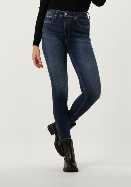 CALVIN KLEIN Skinny jeans HIGH RISE SUPER SKINNY ANKLE Bleu foncé - large