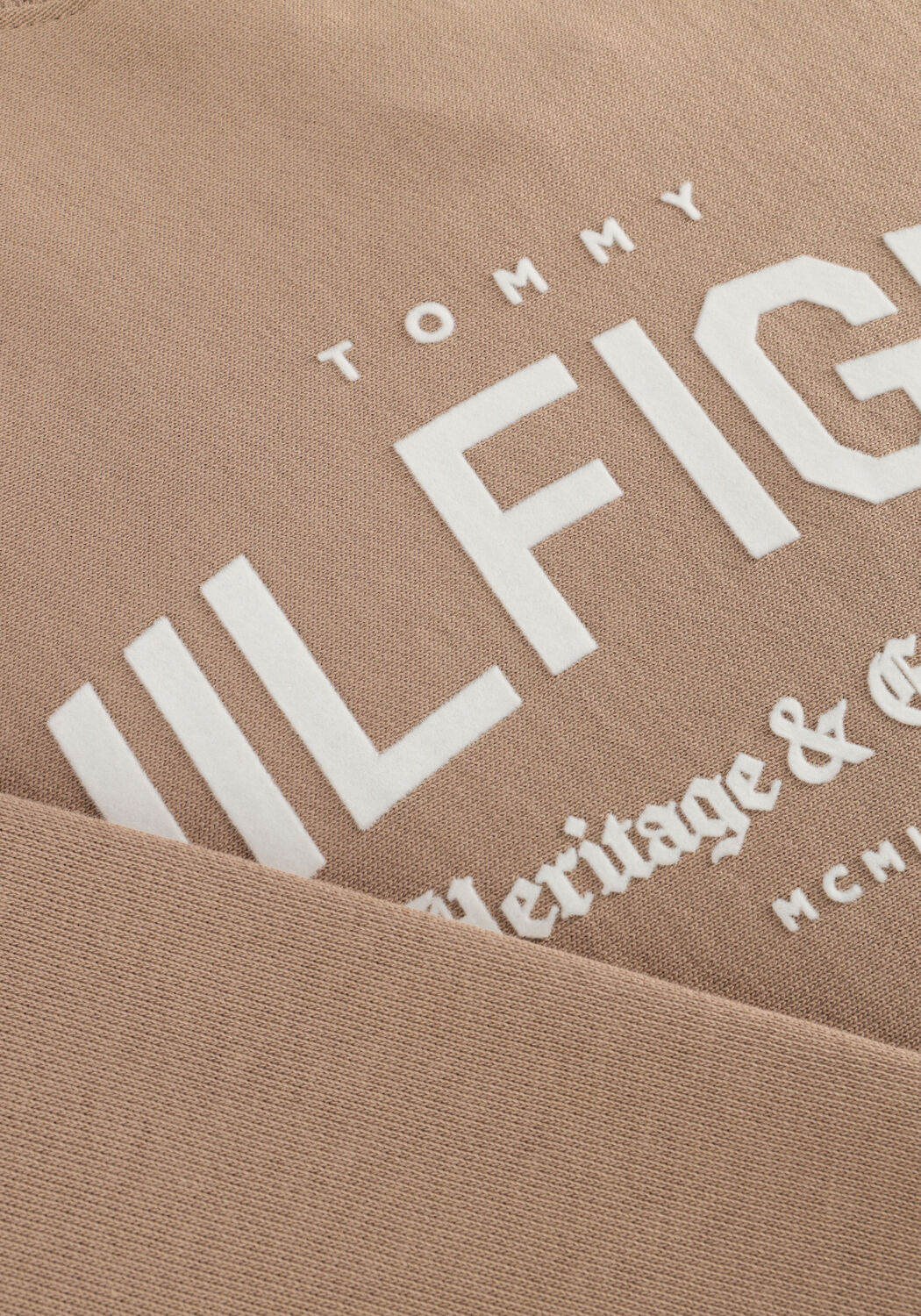 TOMMY HILFIGER Chandail HILFIGER ARCH CREW NECK en beige - large