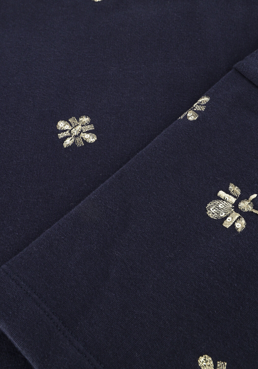 Donkerblauwe SUMMUM T-shirt EMBELLISHED SHORTSLEEVE - large