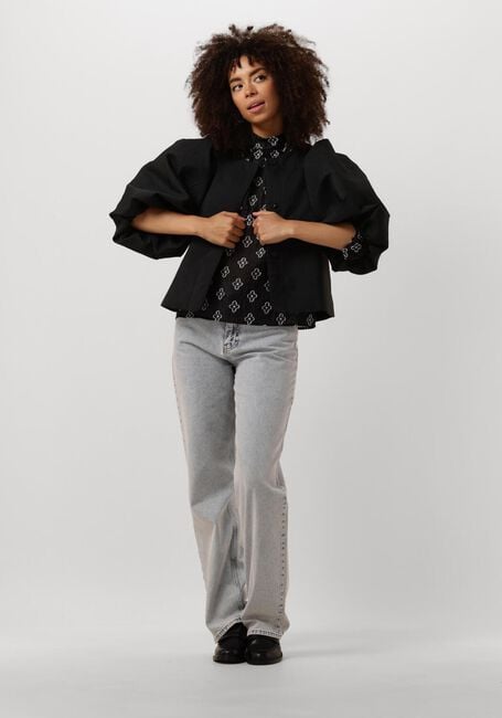 Zwarte MINUS  AGINA ROUND NECK BLOUSE - large