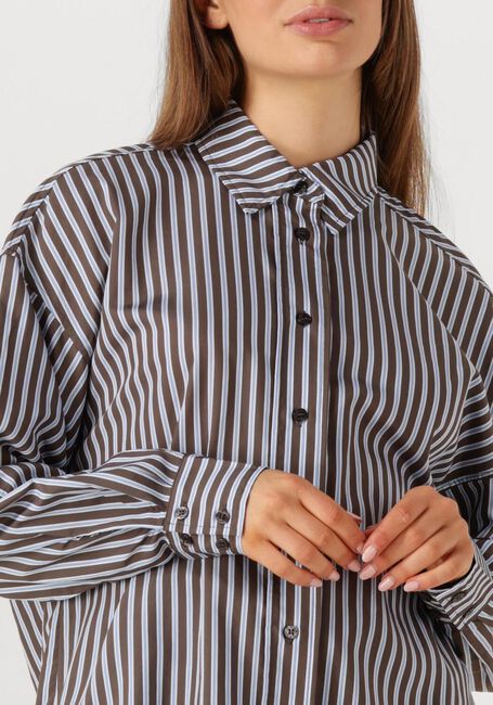 Bruine HAUTE L'AMITIÉ  MELVIN STRIPE TWIST BOW SHIRT - large