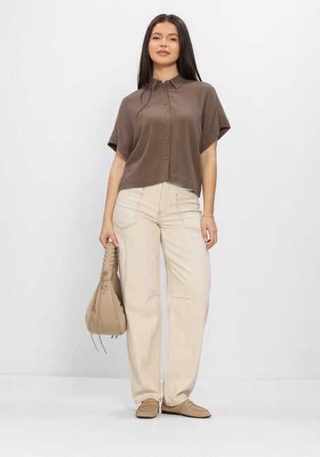 Bruine SELECTED WOMEN  SLFVIVA SS CROPPED SUN SHIRT - large