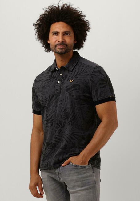 Donkergrijze PME LEGEND Polo SHORT SLEEVE POLO PIQUE MELANGE AOP - large