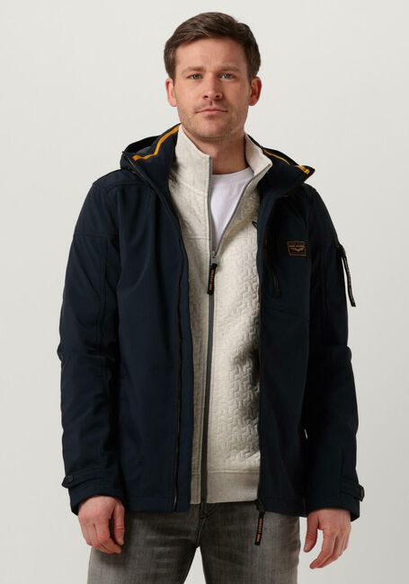 Donkerblauwe PME LEGEND Jack SEMI LONG JACKET SUCCESSOR 2.0 SOFT SHELL - large