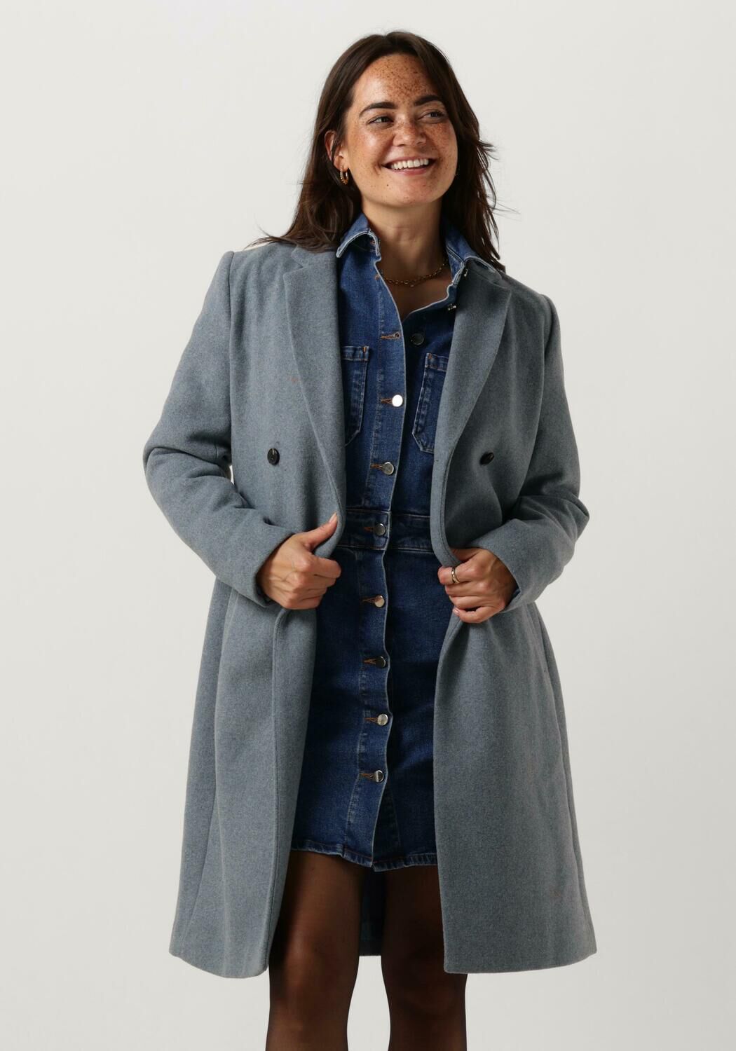 Manteau long bleu clair sales