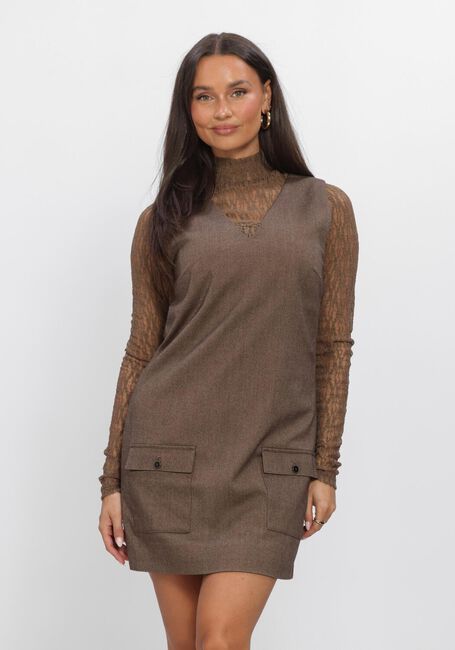 Bruine AAIKO Mini jurk RIVANE TWEED VIS 518 - large