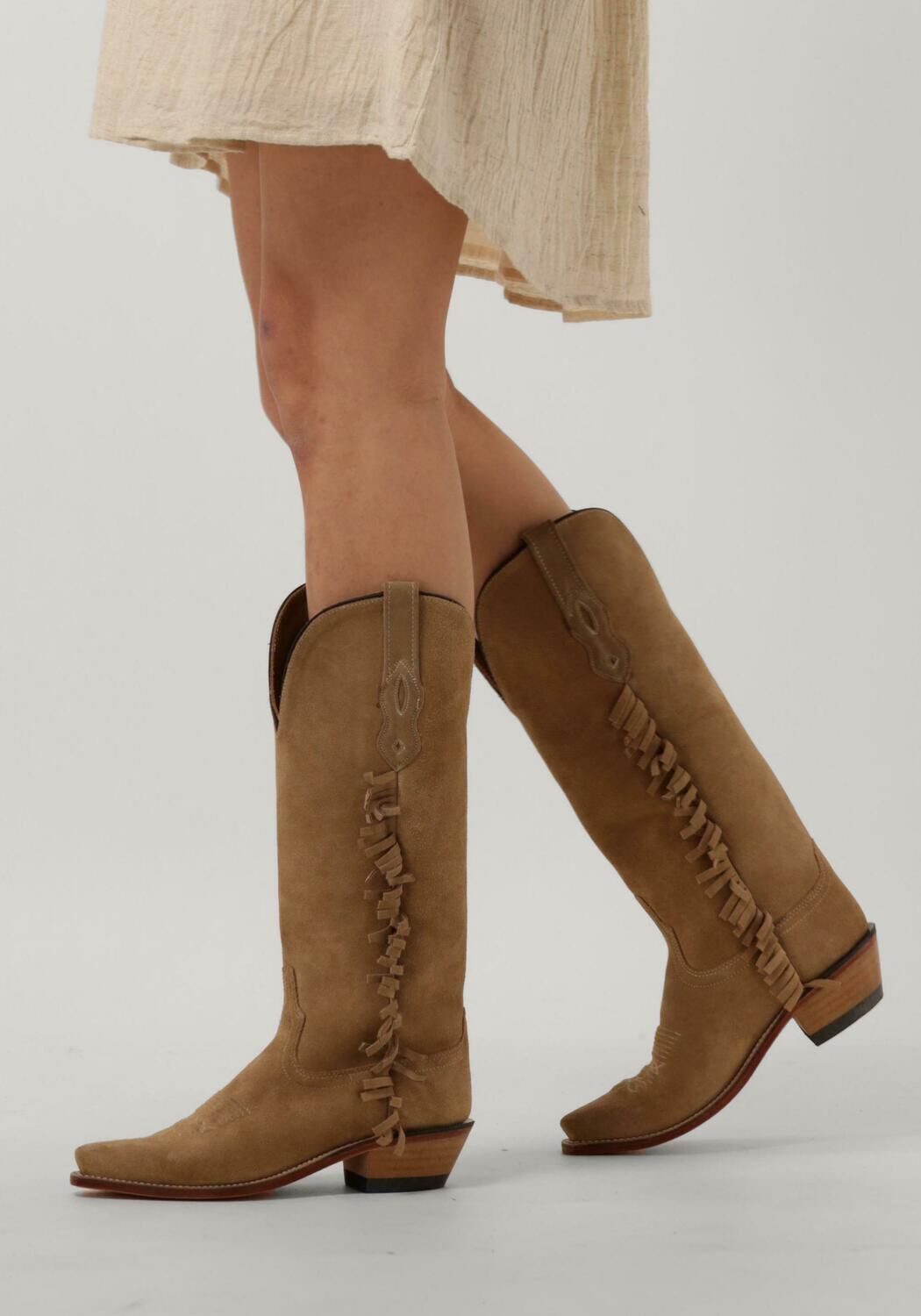Beige BOOTSTOCK  RUFFLE HIGH SHAFT WOMEN - large