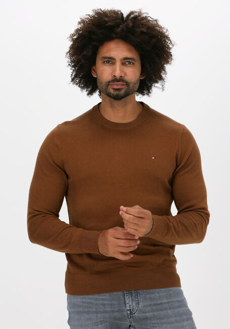 TOMMY HILFIGER Pull PIMA COTTON CASHMERE CREW NECK en marron - large