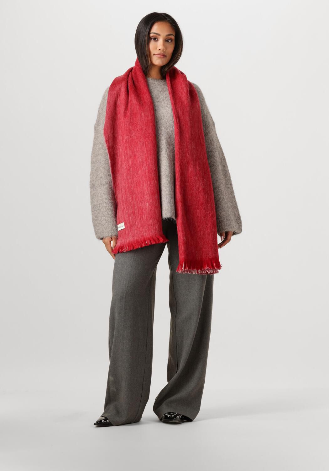 ALPACA LOCA DOUBLE SCARF Foulard en rouge - large