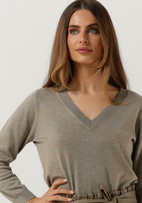 MINUS Pull MILLA 3/4 SLEEVE KNIT PULLOVER en beige - large