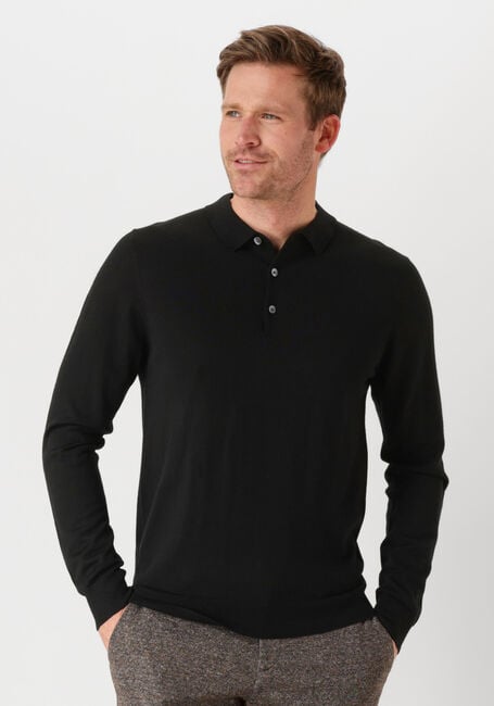 Zwarte PROFUOMO Polo POLO LONG SLEEVE - large