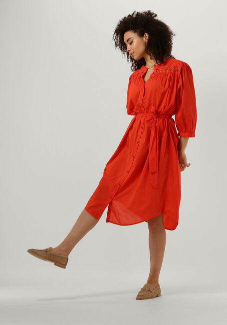 SUMMUM Robe midi DRESS COTTON VOILE en orange - large