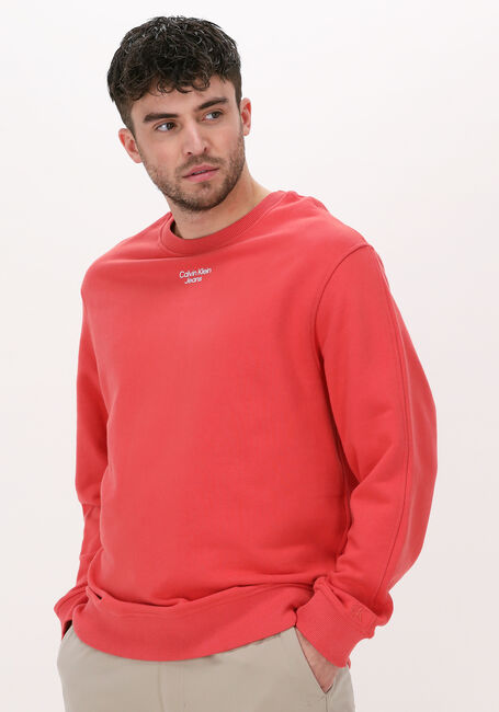 CALVIN KLEIN Chandail STACKED LOGO CREW NECK en orange - large