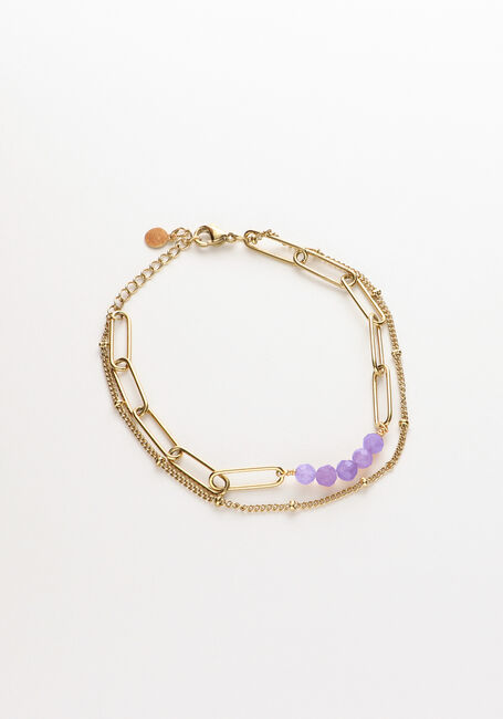 Paarse NOTRE-V Sieraad ARMBAND DUBBEL CHAIN - large