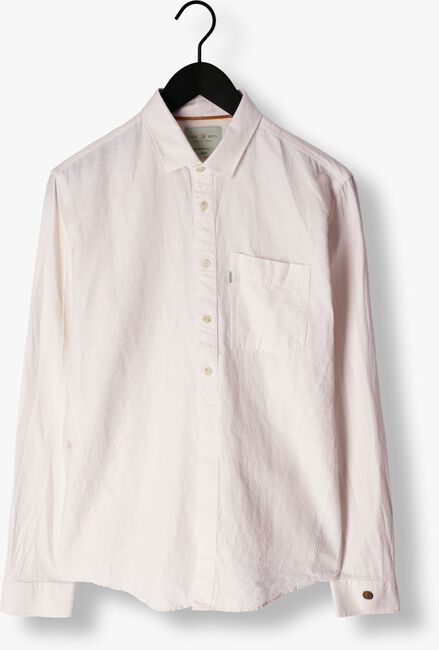 Witte CAST IRON Casual overhemd LONG SLEEVE SHIRT CO LI DOBBY - large