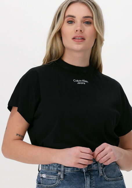 CALVIN KLEIN T-shirt STACKED LOGO LOOSE TEE en noir - large