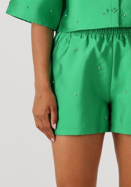Groene ALIX THE LABEL Korte broek LADIES WOVEN EMBELLISHED SATIN SHORTS - large