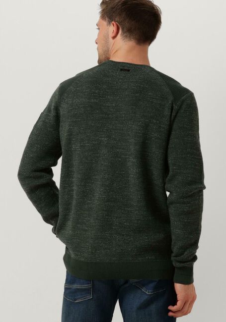 Groene PME LEGEND Trui R-NECK COTTON RIB MELEE KNIT - large