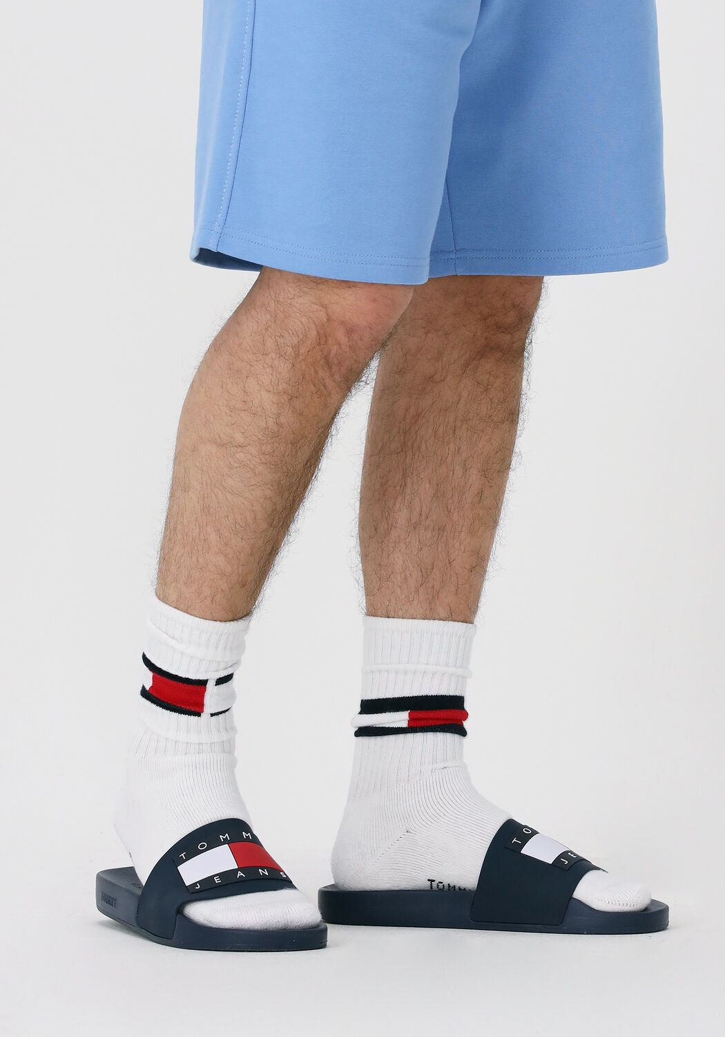 Blauwe TOMMY JEANS Slippers TOMMY JEANS MENS FLAG POOL SLIDE - large