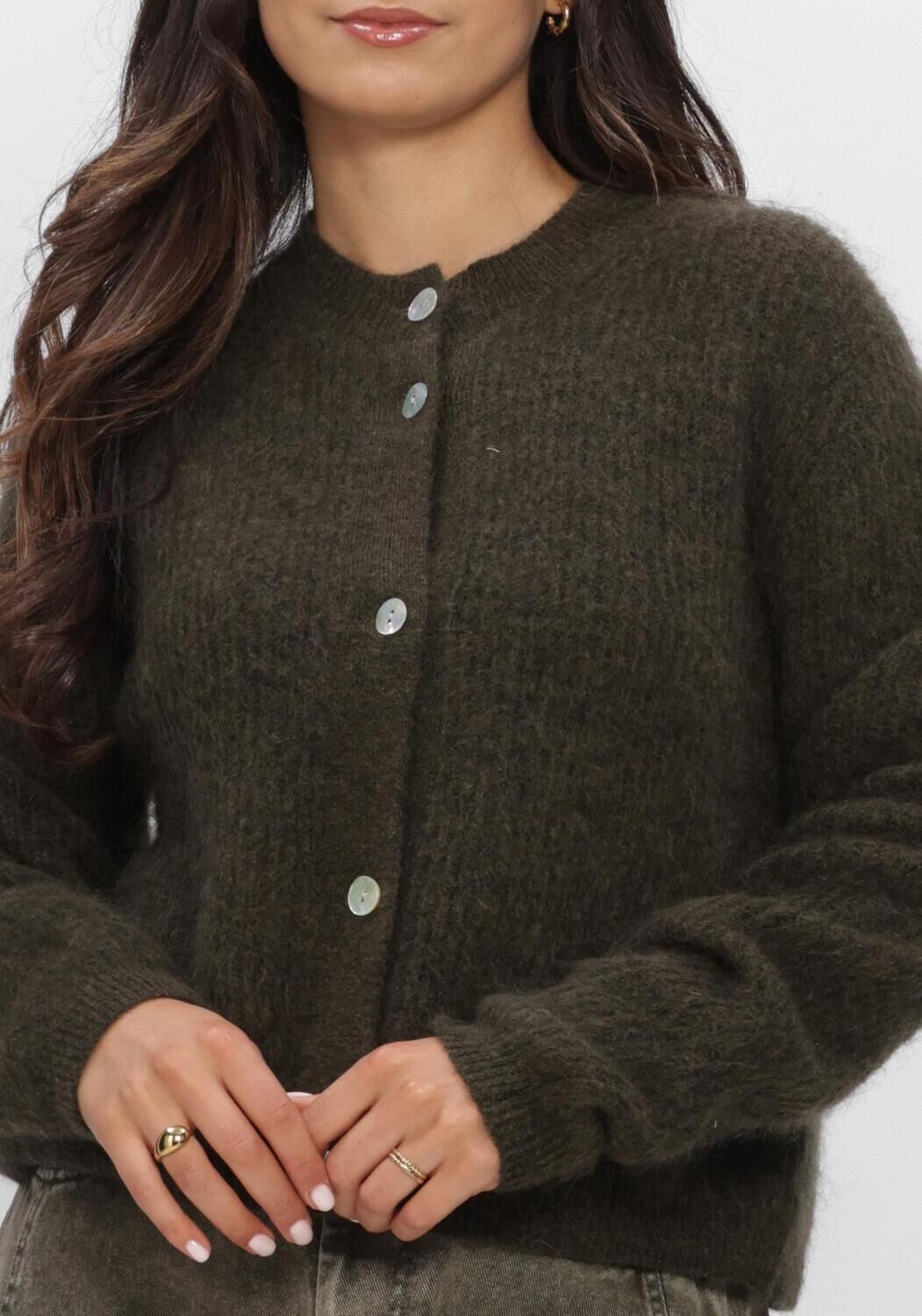 SECOND FEMALE Gilet ANDREA KNIT RIB LS CARDIGAN en noir - large