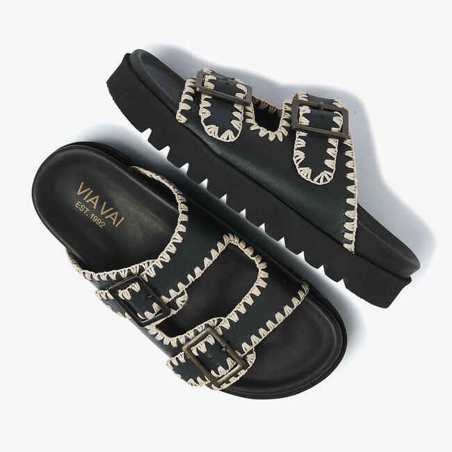 Zwarte VIA VAI Slippers RAE TAARA - large