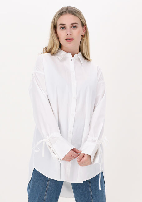 Witte NA-KD Blouse TIED SLEEVE SHIRT - large