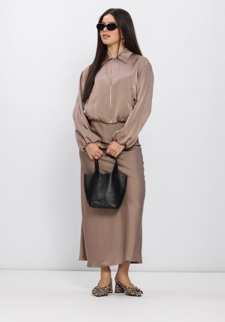 NEO NOIR Jupe maxi VICKY HEAVY SATEEN SKIRT en taupe - large