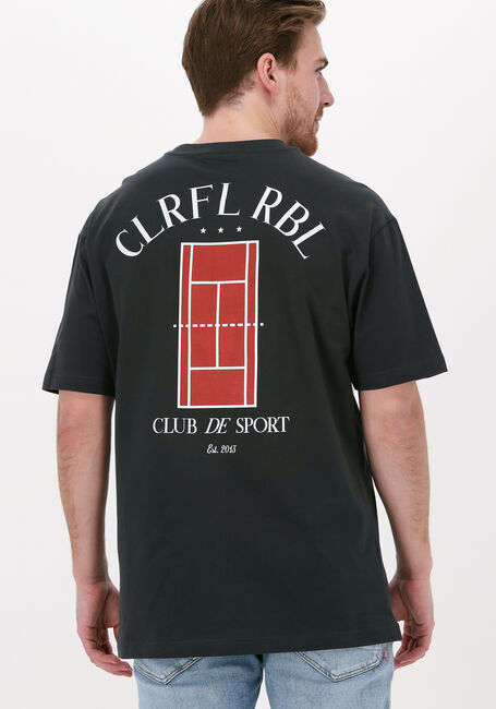 COLOURFUL REBEL T-shirt TENNIS COURT BASIC TEE en noir - large