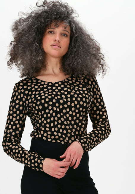 Zwarte JANSEN AMSTERDAM Top TOP PLEAT NECK - large