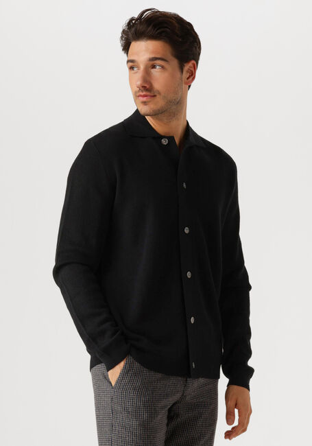 Zwarte SELECTED HOMME Truien/vesten LSHTRAY LS KNIT MERINO BUTTEN CARDIGAN - large