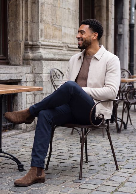 CAST IRON Pull CREWNECK REGULAR FIT COMFORT BLEND en marron - large