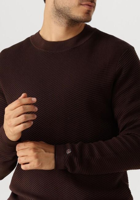 CAST IRON Pull MOCK NECK COTTON MODAL en marron - large