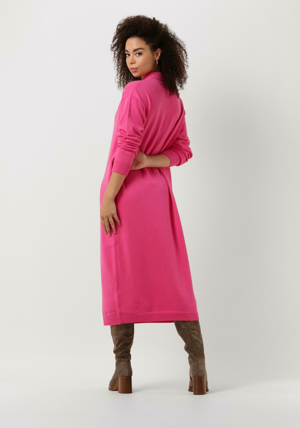 fuchsia ydence midi jurk knitted dress paulina