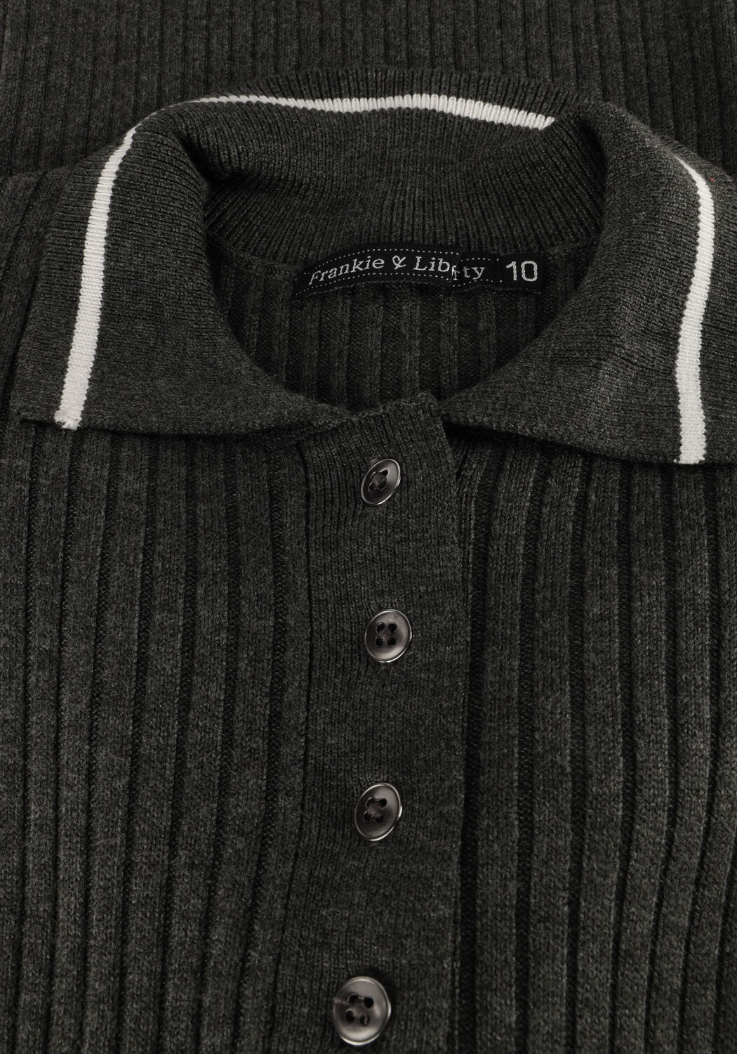 Donkergrijze FRANKIE & LIBERTY Midi jurk PAIGE KNITTED DRESS - large