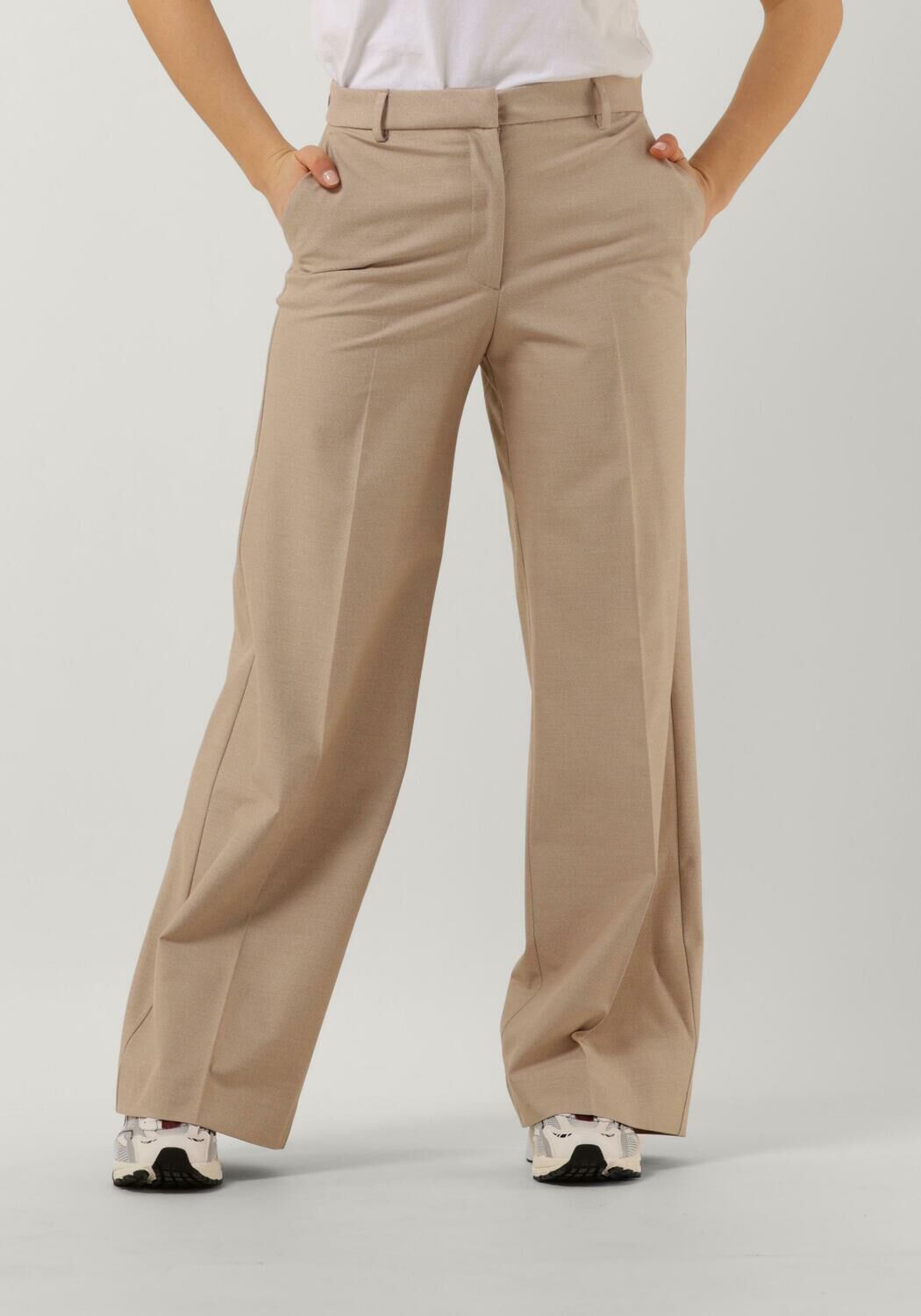 SELECTED FEMME Pantalon SLFELIANA HW WIDE PANT N en beige Omoda
