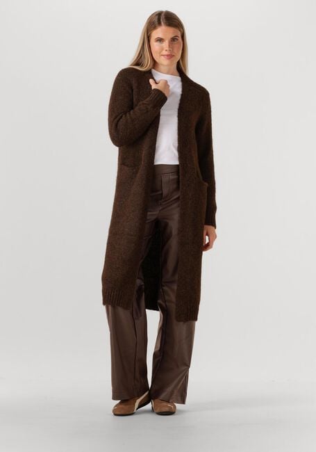 OBJECT Pull OBJMILU LS LO LONG KNIT CARDIGAN en marron - large