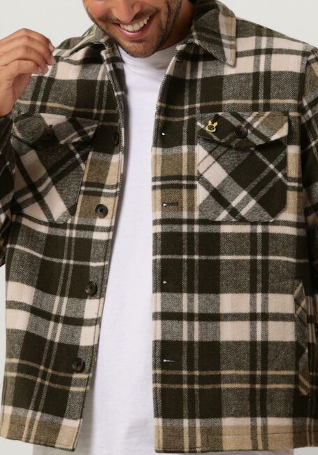 SCOTCH & SODA Surchemise BRUSHED WOOL-BLEND CHECKED OVERSHIRT en vert - large