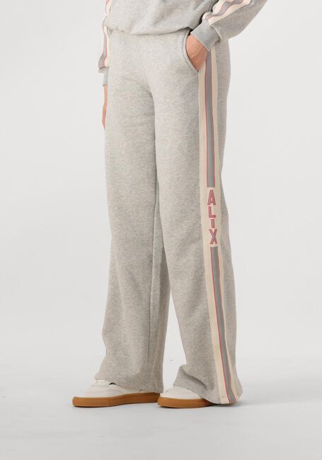 Grijze ALIX THE LABEL Joggingbroek LADIES KNITTED SIDE TAPE WIDE LEG SWEAT PANTS - large