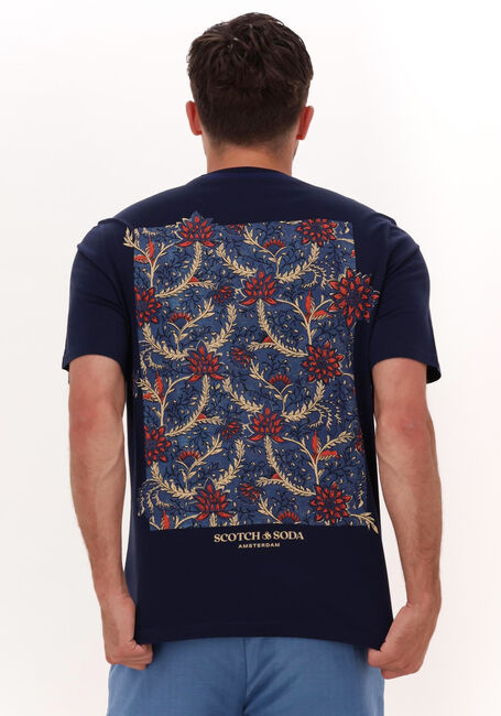 Donkerblauwe SCOTCH & SODA T-shirt GRAPHIC CREWNECK JERSEY T-SHIRT - large