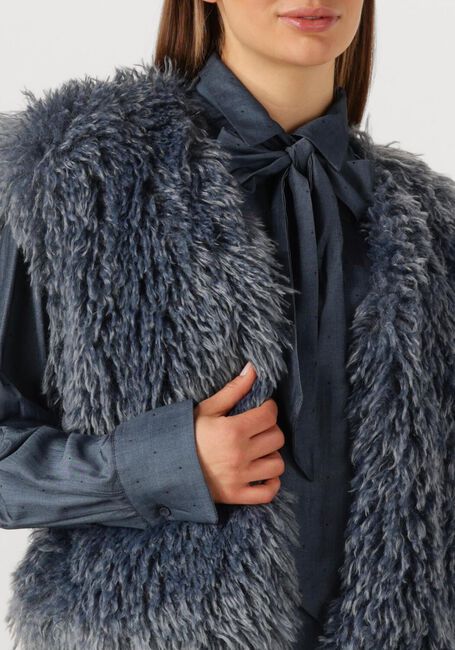 Blauwe JANSEN AMSTERDAM Gilet DALI GILET FF 276 FAKE FUR - large