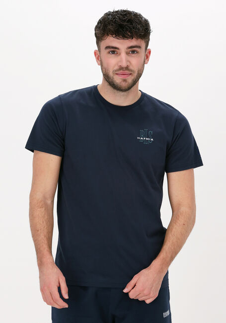 BLS HAFNIA T-shirt MINI OUTLINE LOGO T-SHIRT Bleu foncé - large