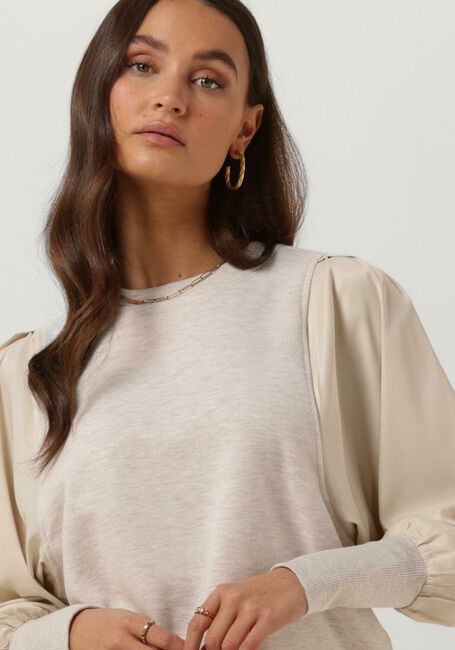 SUMMUM Pull SWEATER SATIN MIX SWEAT en beige - large