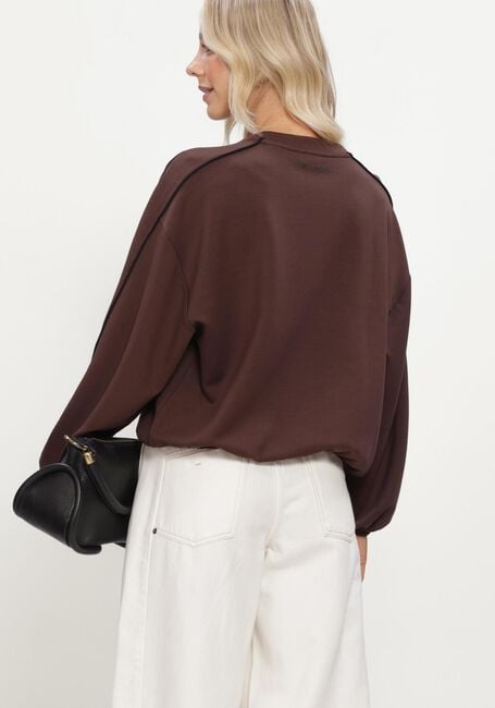 ALIX THE LABEL LADIES KNITTED PIPING SWEATER Pulls & Gilets en marron - large